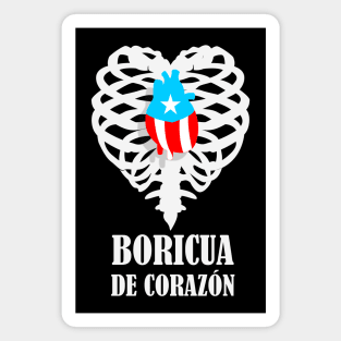 Boricua Flag Heart X-Ray Text Magnet